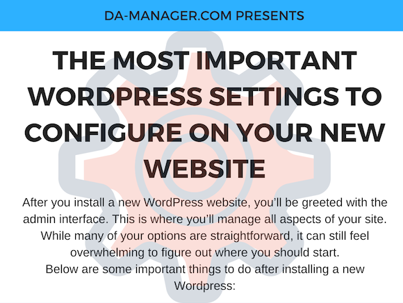 10 WordPress Settings For Your New Website