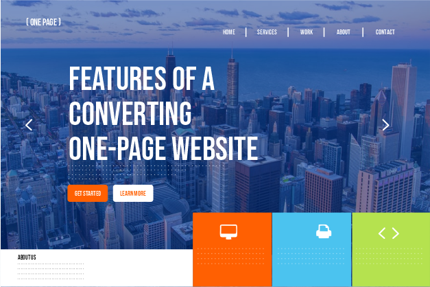 features of a converting one-page website 
