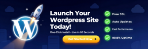 launch WordPress site with one-click install